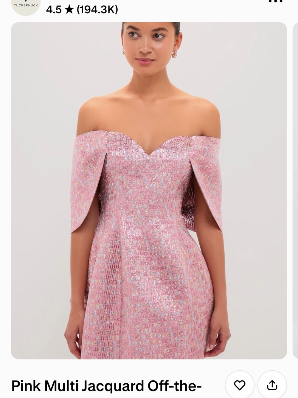 Tuckernuck Pink Multi Jacquard Strapless Dress